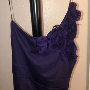 Purple Dress with Floral Aplique